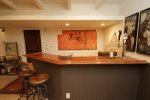 Bar top in game room